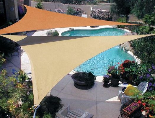 Square Hdpe Shade Sail วัสดุ Begie Uv Net สำหรับ Garden